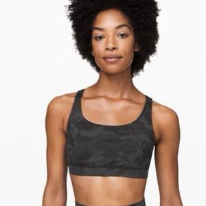 Lululemon Energy Bra Incognito Gray Camo Size 4